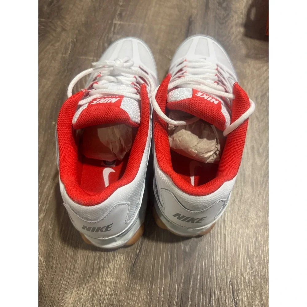 Nike Reax 8 TR Mesh White Wolf Grey Red Mens Training Shoes 621716-103 Size 11.5
